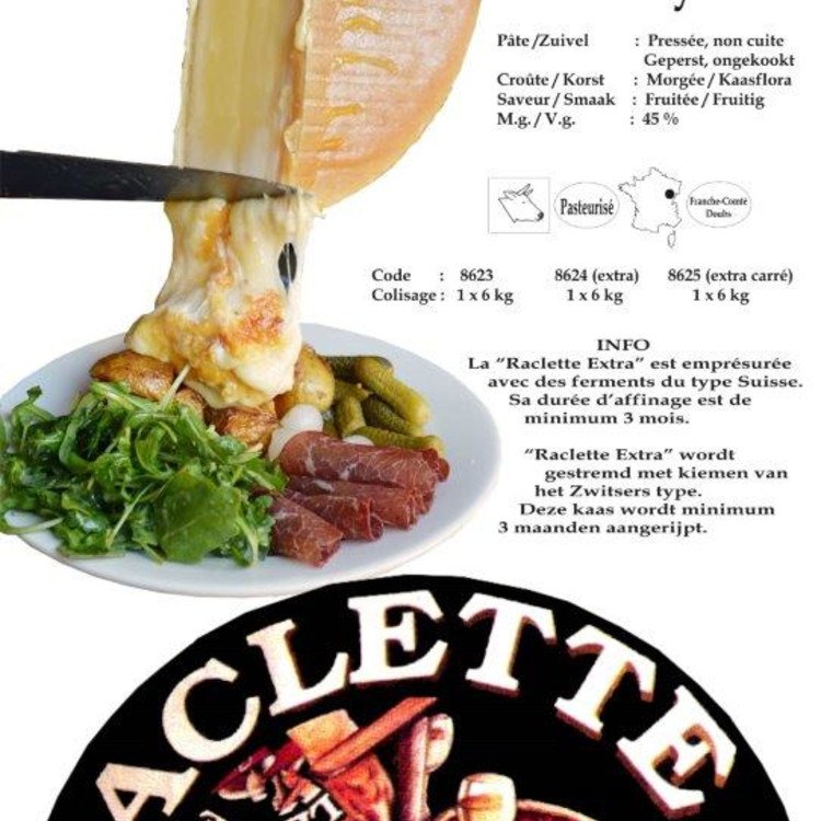 Franse raclette rauwe melk